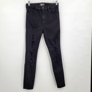 Abercrombie & Fitch Black Distressed Simone High Rise Super Skinny Jeans